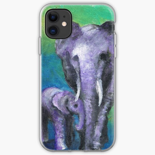 purple elephants iPhone Soft Case