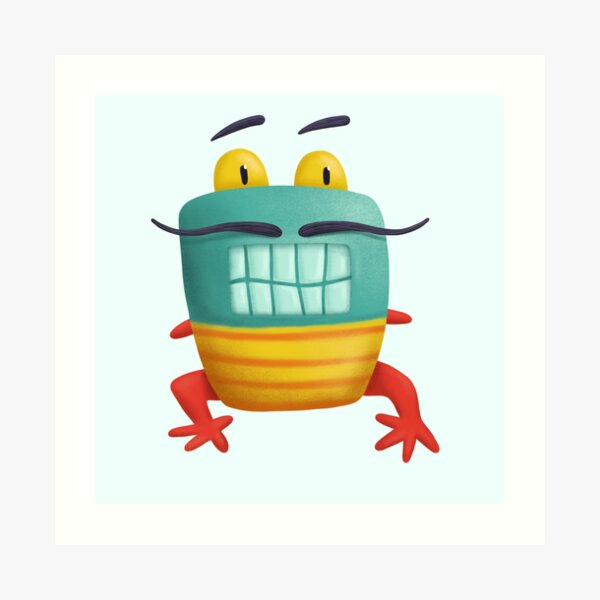 French frog monster creepy cute Art Print