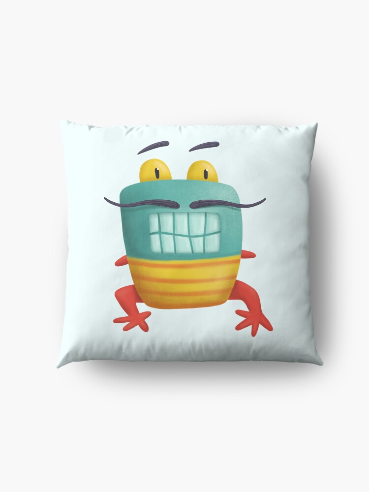 Alternate view of French frog monster creepy cute Floor Pillow