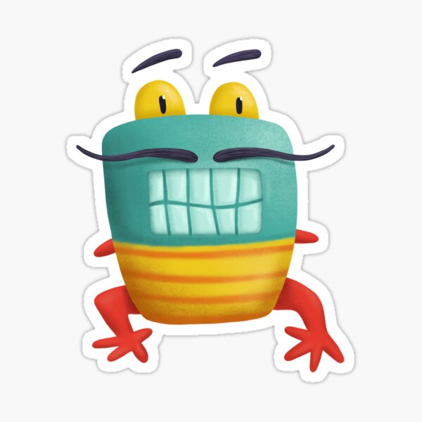 French frog monster creepy cute Sticker