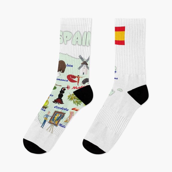 Item preview, Spain Map Tee Landmarks tourist attractions cities flag  designed and sold by mashmosh.