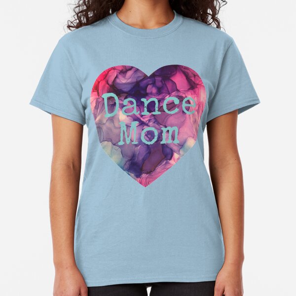Dance Mom Heart made from Original Purple, blue, and Pink Alcohol Ink Painting Classic T-Shirt
