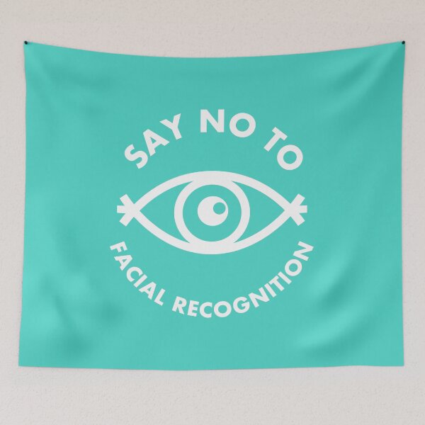 Item preview, Say No To Facial Recognition - All Seeing Eye - Teal designed and sold by MOREDANKMEMES.
