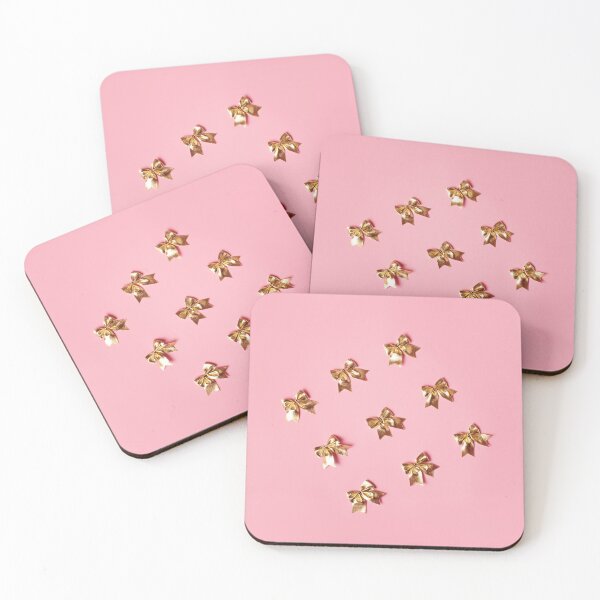 Item preview, Pink celebration background with golden bows designed and sold by dariazu.