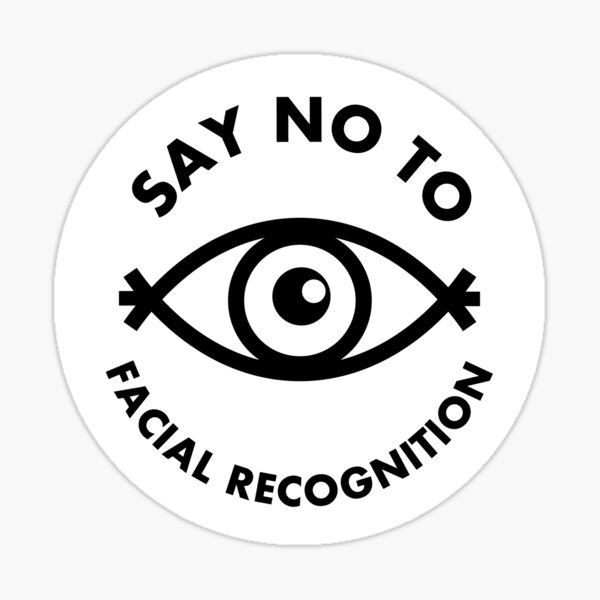 Aperçu de l'œuvre Dites non à la reconnaissance faciale - All Seeing Eye - Blanc créée et vendue par MOREDANKMEMES.