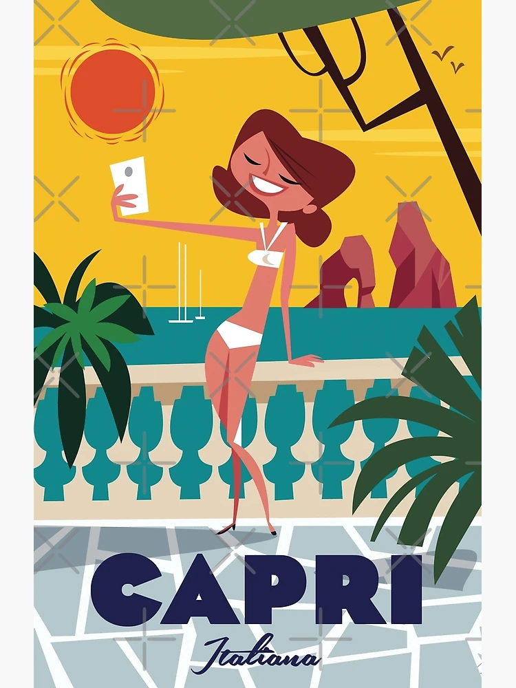 Capri map poster Art Board Print for Sale by Gary Godel