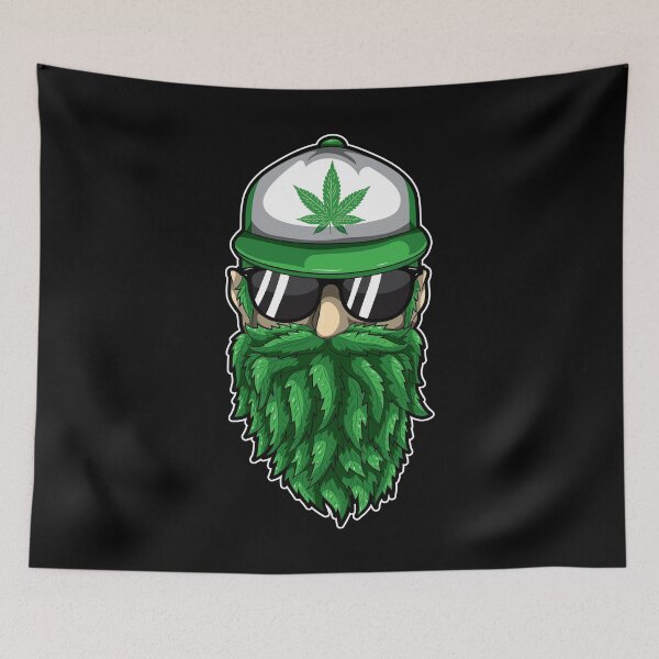 Item preview, Barba hecha de hojas de cannabis - fumeta hipster de marihuana designed and sold by anziehend.