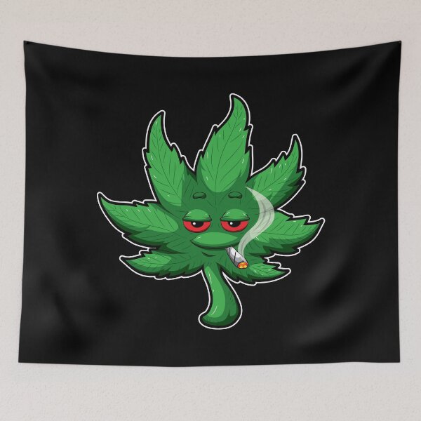 Item preview, La hoja de cannabis con ojos rojos fuma hierba - THC CBD designed and sold by anziehend.