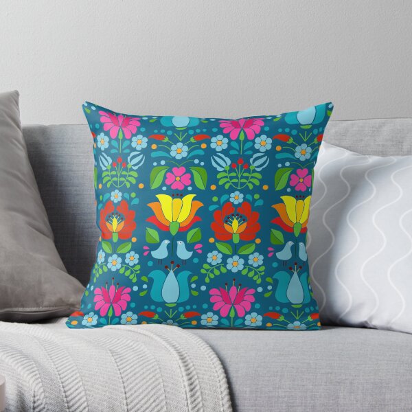 Hungarian bohem floral Throw Pillow
