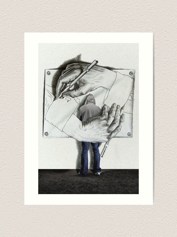 Alternate view of I love Escher Art Print