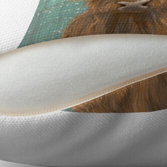 Alternate view of Scottish Highland Cow Winter Robins Tartan Throw Pillow