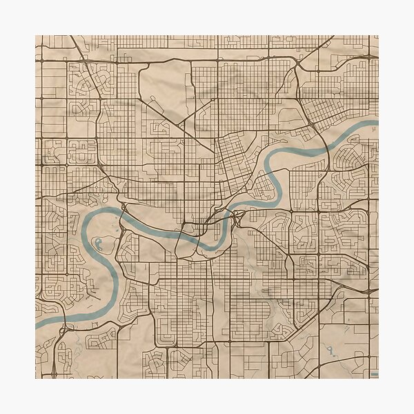 Item preview, Edmonton Sepia Map designed and sold by CPTVDesign.