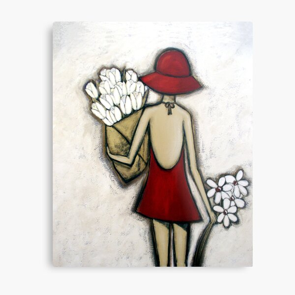 Spring Flower Market Metal Print