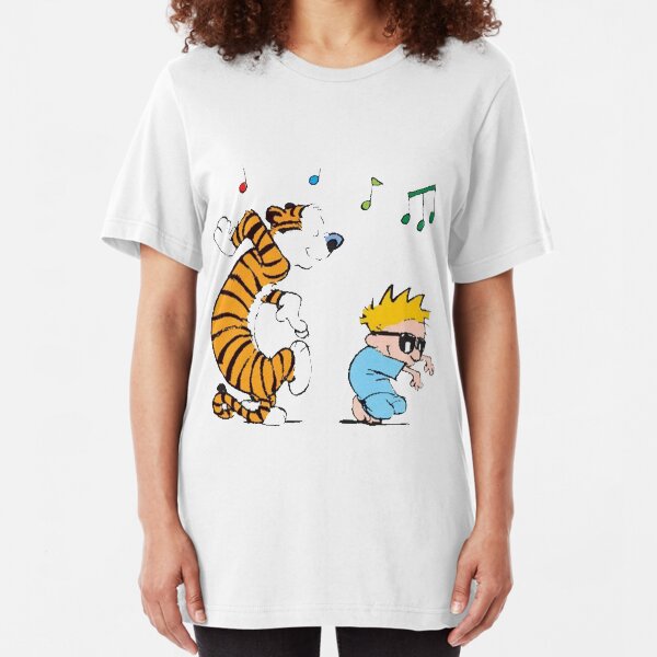 funny calvin and tigers Slim Fit T-Shirt