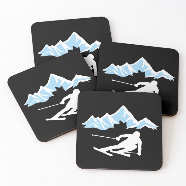 Artikelvorschau, Skifahrer und Berge, skifahren entworfen und verkauft von claudiasartwork.