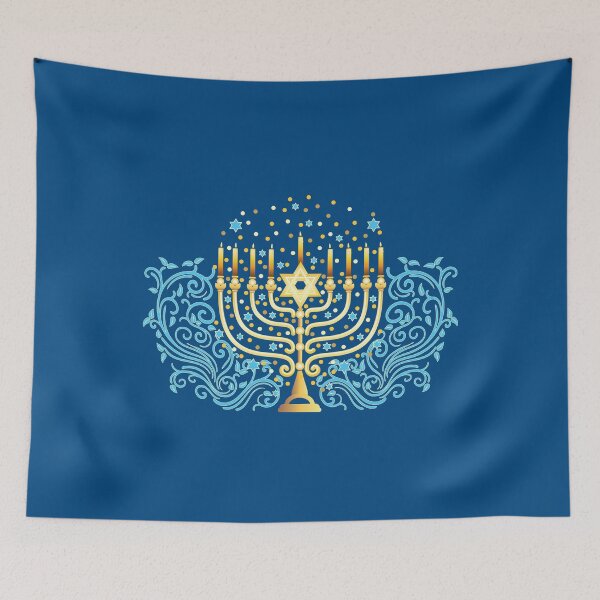 Item preview, Golden menorah for Hanukkah designed and sold by AnnArtshock.