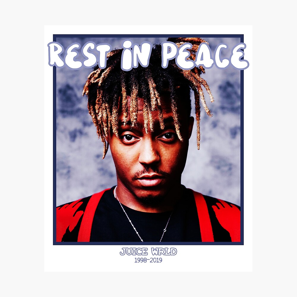 R I P Juice Wrld Poster By Hypetype Redbubble - juice wrld roblox hair