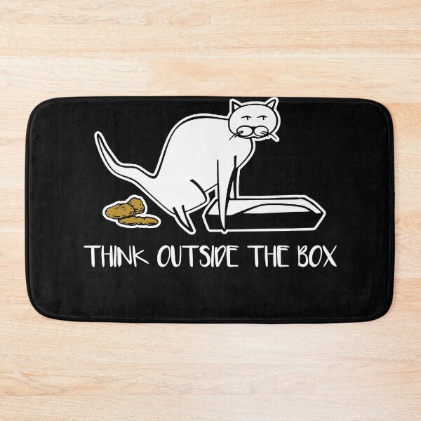 Item preview, Think outside the box I Funny Cat & Litter Box designed and sold by ChrisFeil.