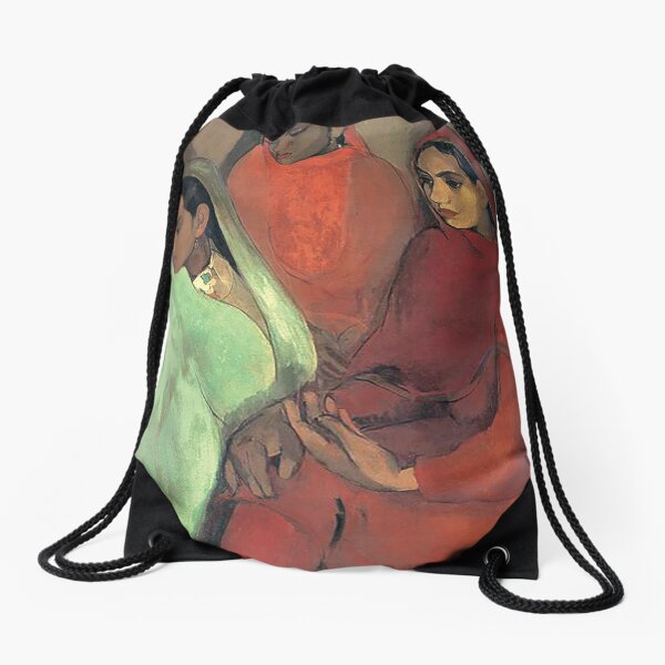 Three Girls - Amrita Sher-Gil Drawstring Bag