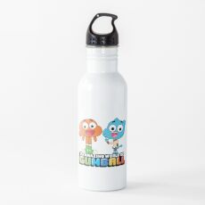 Cartoon Water Bottle Redbubble - gumball darwin crazy scientist roblox
