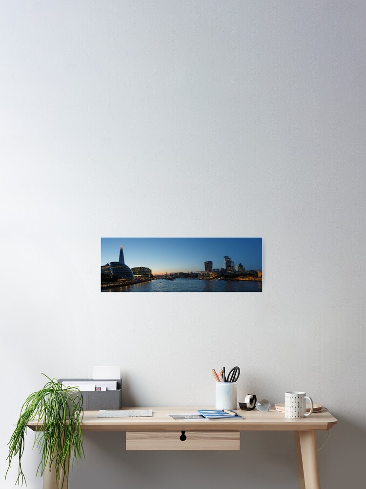 Thumbnail 2 of 3, Poster, Thames panorma from Tower Bridge designed and sold by SerialSnapper.