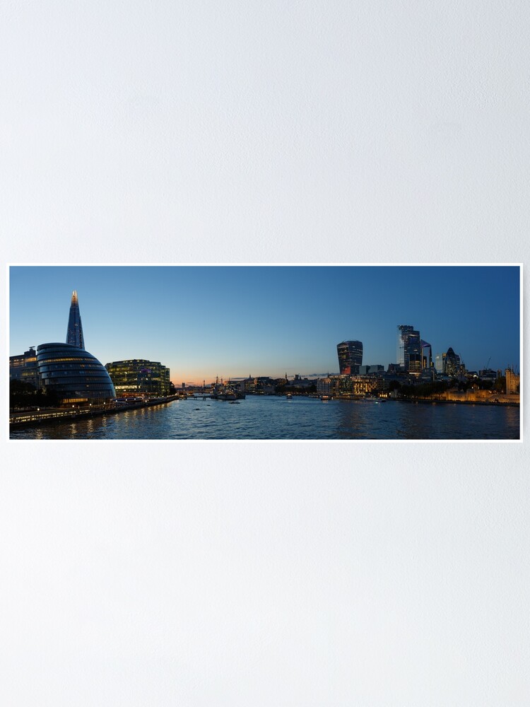 Thumbnail 1 of 3, Poster, Thames panorma from Tower Bridge designed and sold by SerialSnapper.