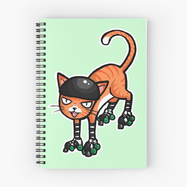 Item preview, Ginger cat on Quad Skates designed and sold by RockRollerDerby.
