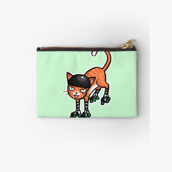 Item preview, Ginger cat on Quad Skates designed and sold by RockRollerDerby.