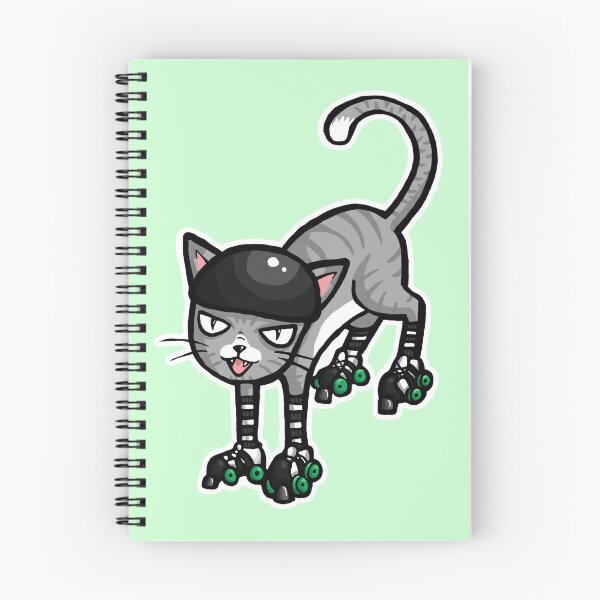 Item preview, Grey tabby cat on Quad Skates designed and sold by RockRollerDerby.