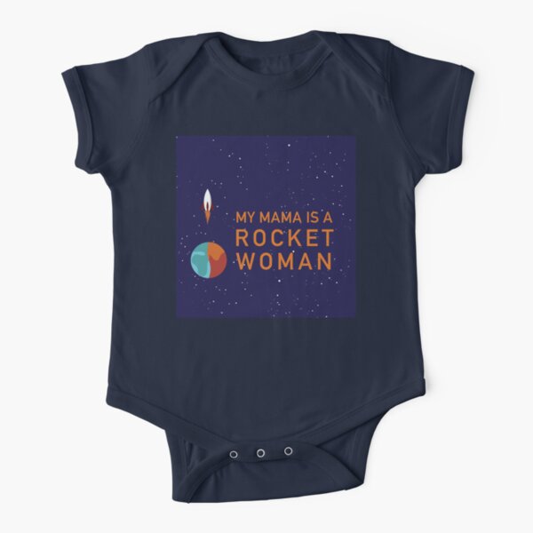 My Mama Is A Rocket Woman - Kids (Navy) Short Sleeve Baby One-Piece