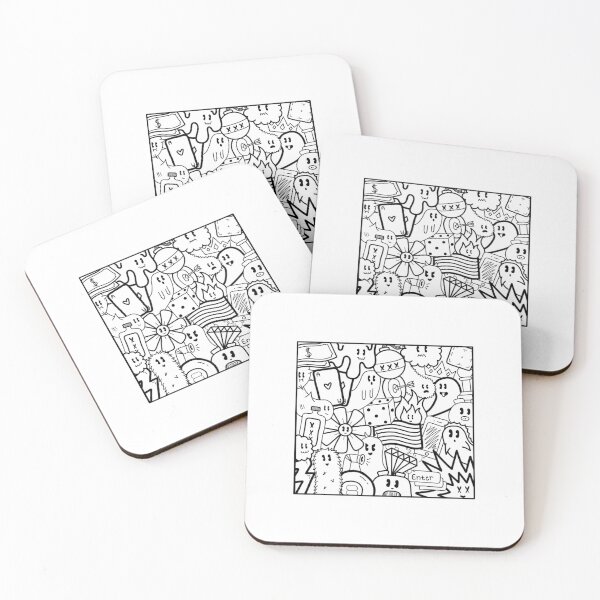 Item preview, doodle square black and white designed and sold by Kami725.