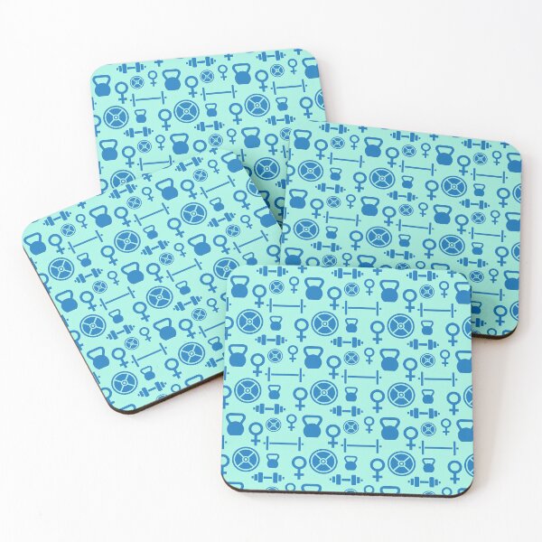 Item preview, Blue Female Woman Venus Symbol Weight Lifting Workout Pattern designed and sold by StudioUnrefined.