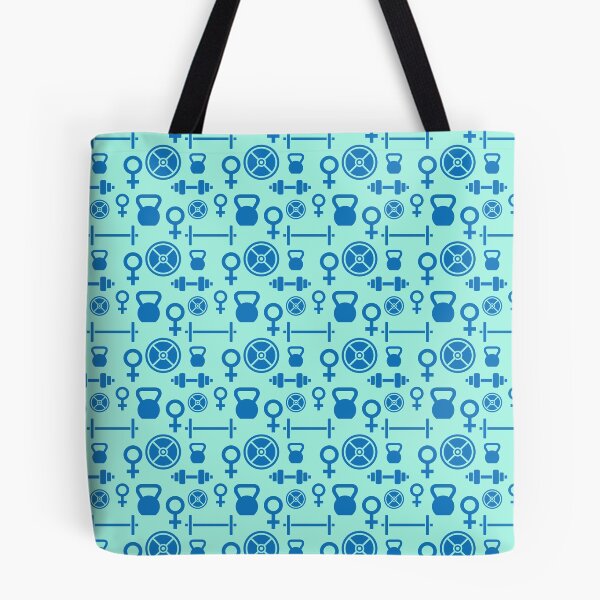 Artikelvorschau, Blaues weibliches Frau Venus Symbol Weight Lifting Workout Pattern entworfen und verkauft von StudioUnrefined.
