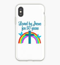 LOVED BY JESUS FOE 80 YEARS iPhone Case