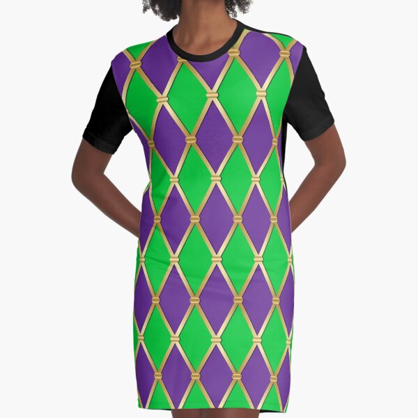 Harlequin Mardi Gras Graphic T-Shirt Dress