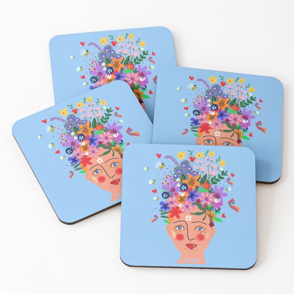Item preview,  La fée des abeilles et des fleurs on pale blue designed and sold by AWAarts.