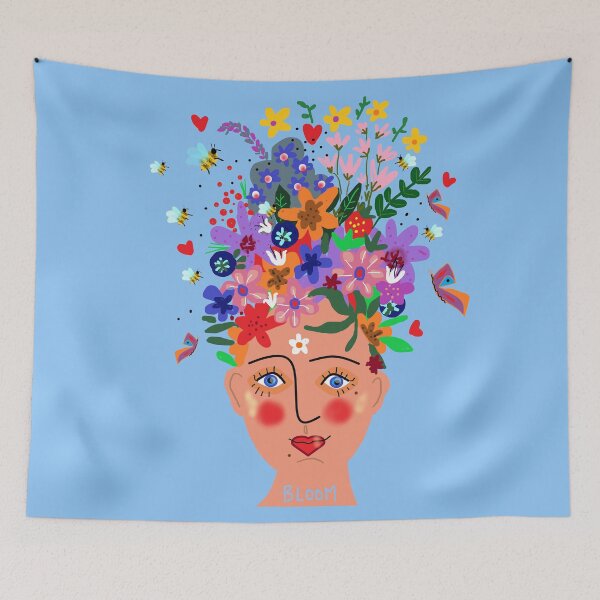 Item preview,  La fée des abeilles et des fleurs on pale blue designed and sold by AWAarts.