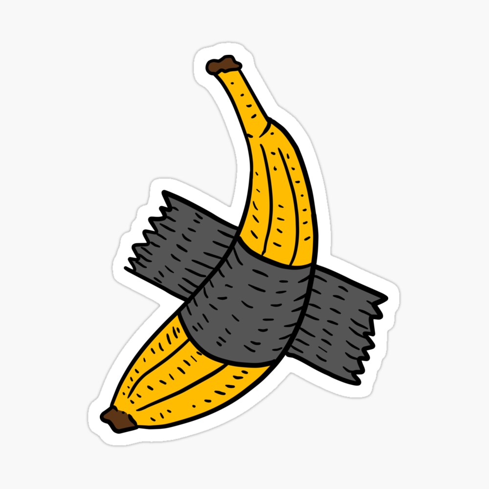 Wandbanane Mit Klebeband Bananen Kunst Poster Von Jjartanddrawing Redbubble