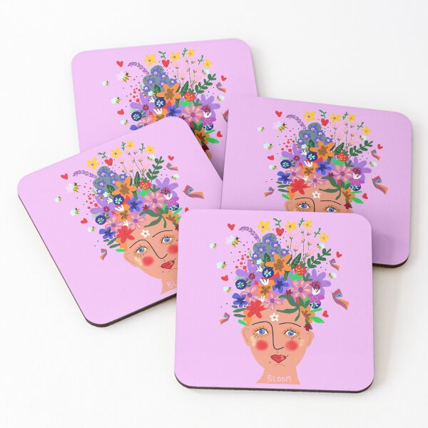 Item preview, Copy of  La fée des abeilles et des fleurs on pale pink designed and sold by AWAarts.