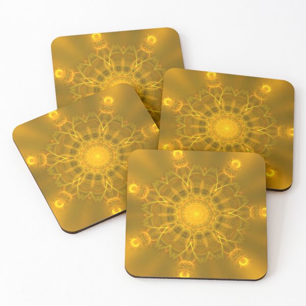Item preview, Mandala Lace Lines Warm Glow Yellow Background designed and sold by miraminerva09.