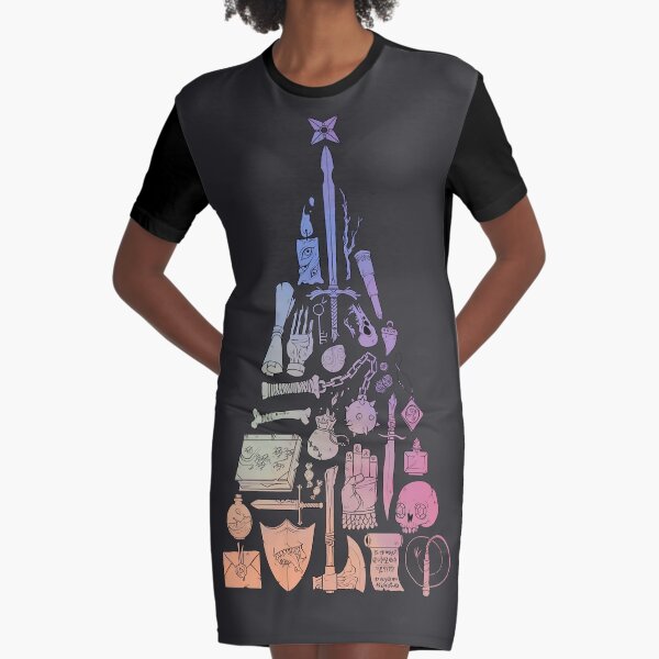Christmas Loot - Rainbow Graphic T-Shirt Dress