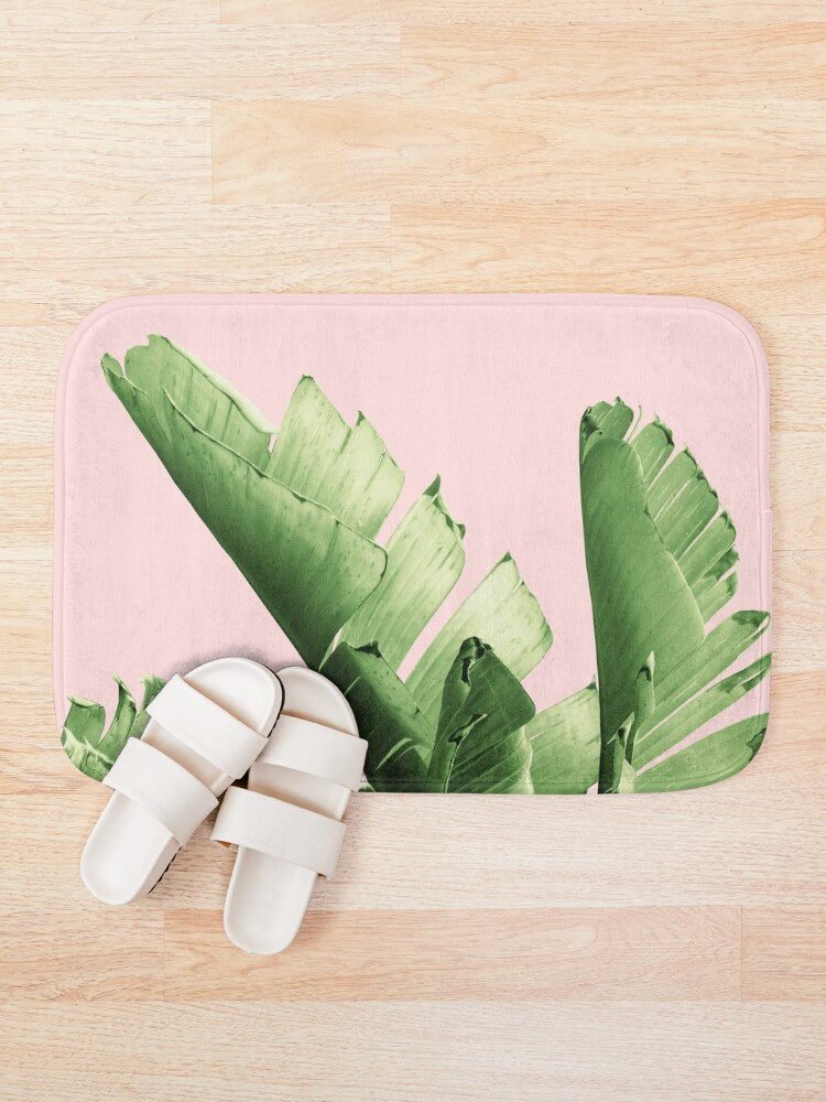 Alternate view of Blush Banana Leaves Dream #12 #tropical #decor #art Bath Mat