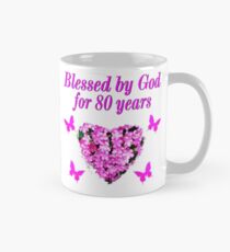 PINK WILDFLOWER BLESSED BY GOD 80TH BIRTHDAY Mug