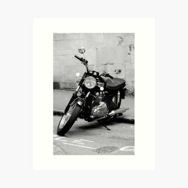 Old Triumph Bonneville Motorbike Art Print