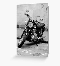 Old Triumph Bonneville Motorbike Greeting Card