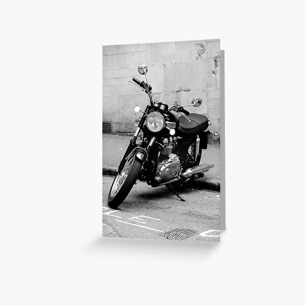 Old Triumph Bonneville Motorbike Greeting Card