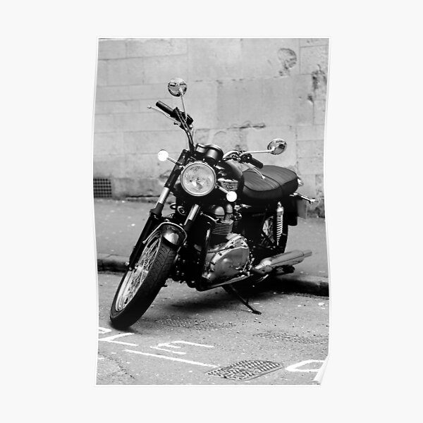 Old Triumph Bonneville Motorbike Poster