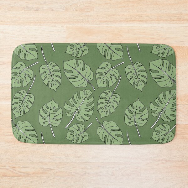 Item preview, Monstera Leaf - Green on Green Line Drawing Pattern  designed and sold by hellocando.