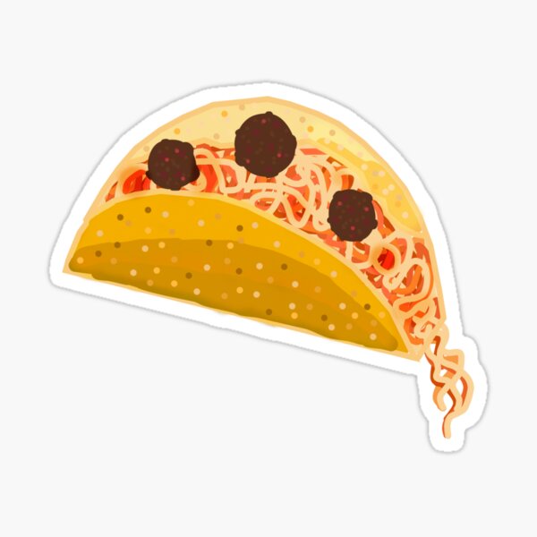 Spaghetti Taco Sticker By Megs458 Redbubble