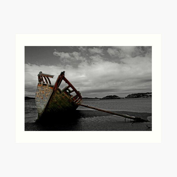 Stranded boat, Dungloe, Donegal Art Print